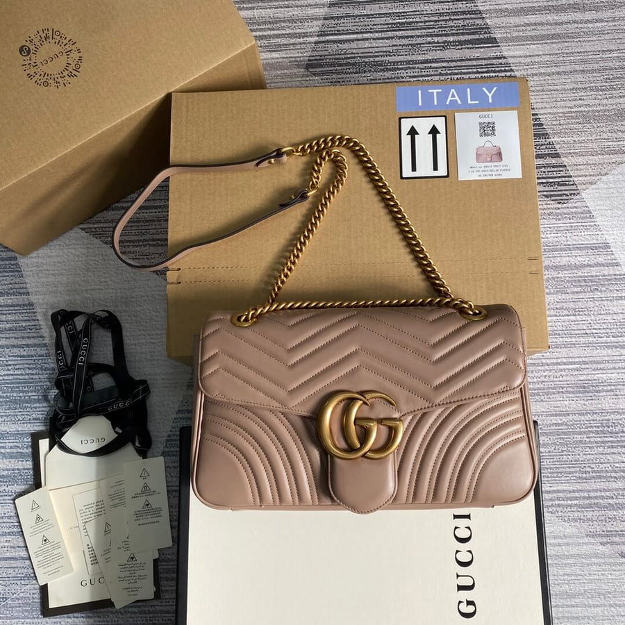 Nude pink leather bag