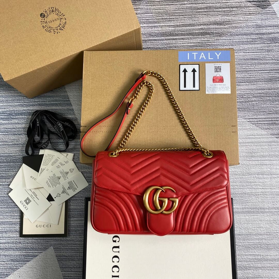Red leather bag