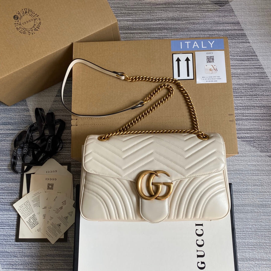 White leather bag